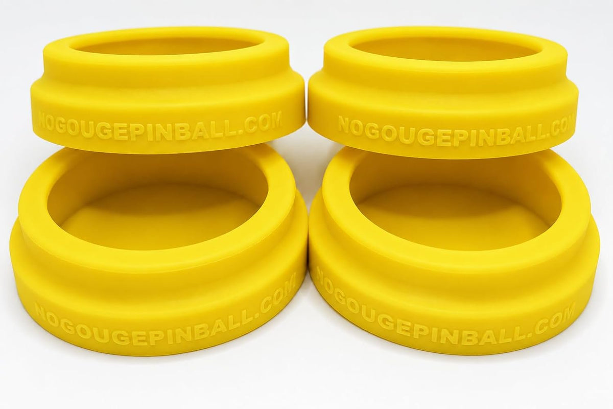 NEW Silicone! No Gouge Pinball Rubber Leg Leveler Caster Feet, Footies, Cups, Set of 4 (Black)