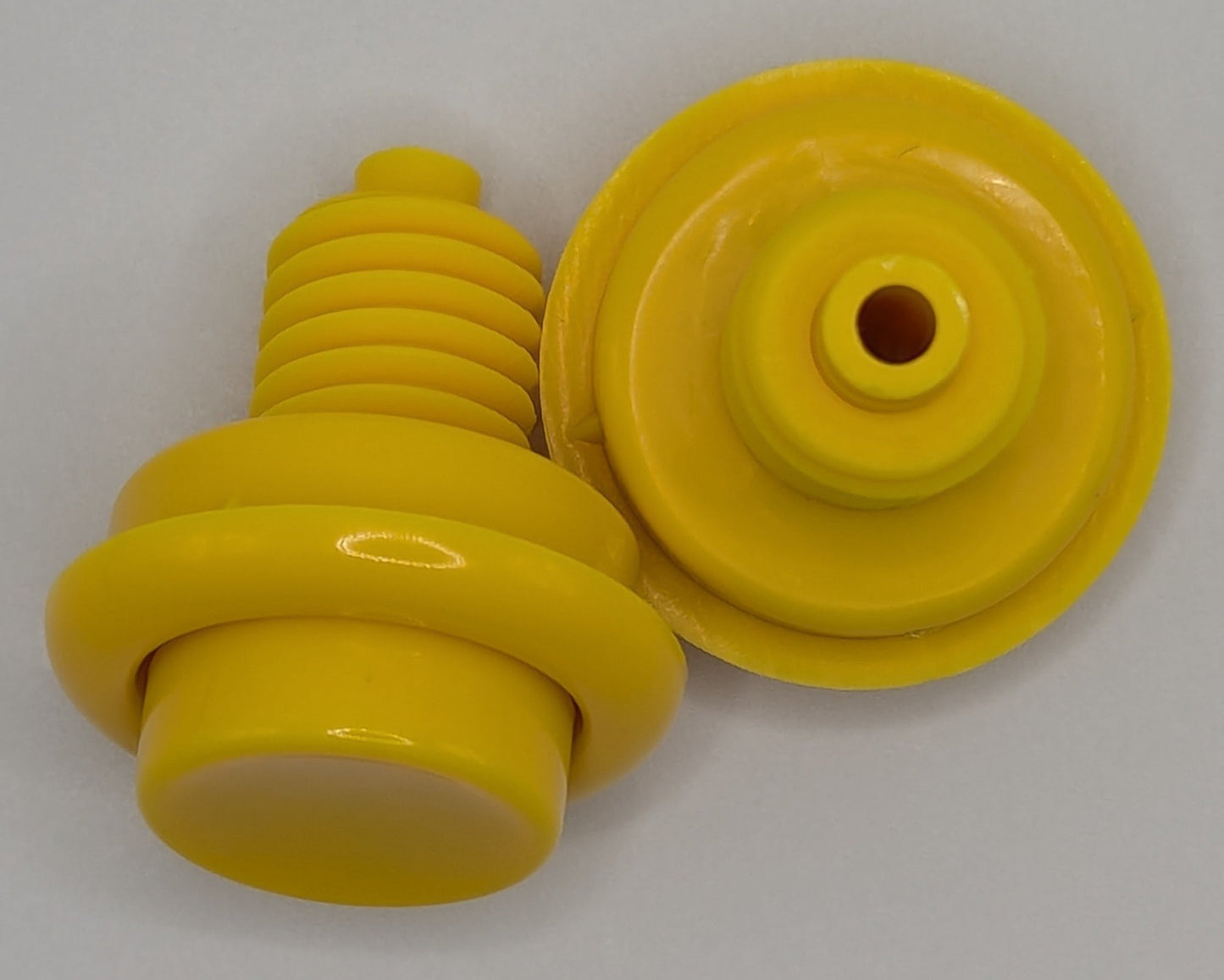Pinball Machine Cabinet Flipper Buttons, Opaque, 1 1/8" Shaft with Spring, Set of 2
