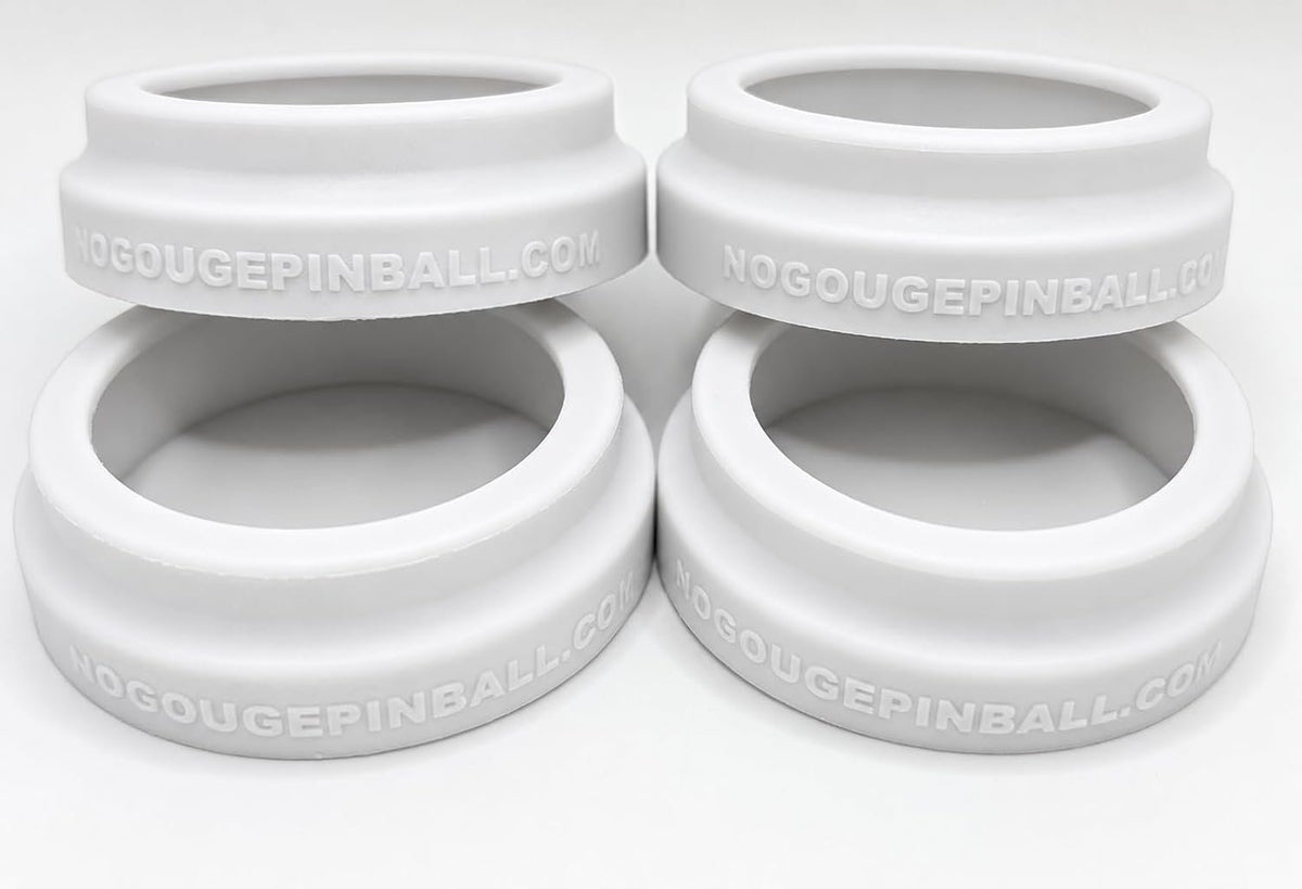 NEW Silicone! No Gouge Pinball Rubber Leg Leveler Caster Feet, Footies, Cups, Set of 4 (Black)