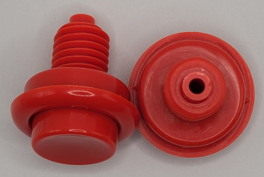 Pinball Machine Cabinet Flipper Buttons, Opaque, 1 1/8" Shaft with Spring, Set of 2