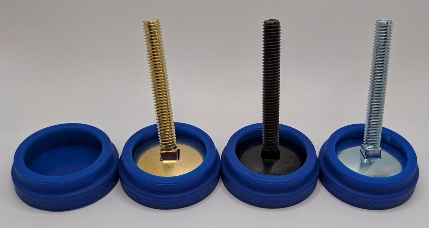 No Gouge Pinball New 100% Molded Silicone! Leg Leveler Caster Feet, Footies, Cups, Set of 4