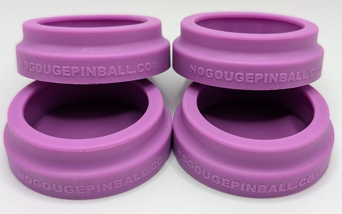 NEW Silicone! No Gouge Pinball Rubber Leg Leveler Caster Feet, Footies, Cups, Set of 4 (Black)