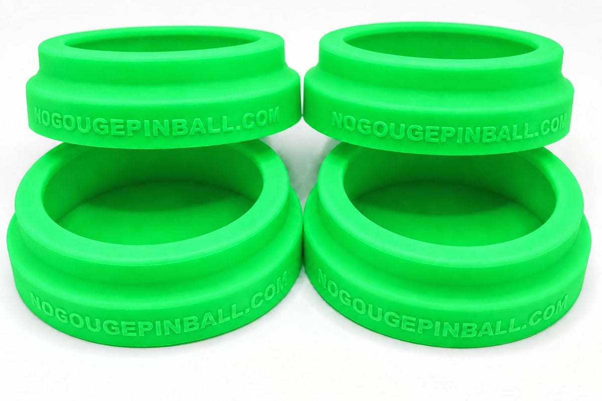 NEW Silicone! No Gouge Pinball Rubber Leg Leveler Caster Feet, Footies, Cups, Set of 4 (Black)