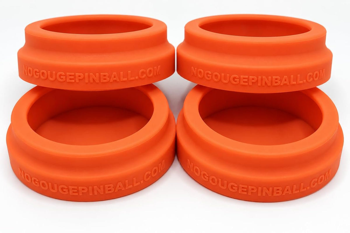 NEW Silicone! No Gouge Pinball Rubber Leg Leveler Caster Feet, Footies, Cups, Set of 4 (Black)