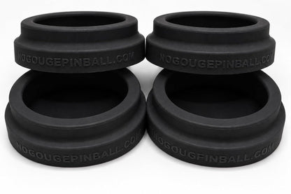 NEW Silicone! No Gouge Pinball Rubber Leg Leveler Caster Feet, Footies, Cups, Set of 4 (Black)