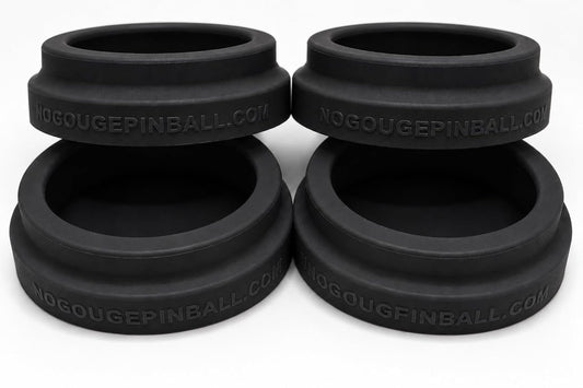 NEW Silicone! No Gouge Pinball Rubber Leg Leveler Caster Feet, Footies, Cups, Set of 4 (Black)